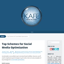 Top Schemes for Social Media Optimization