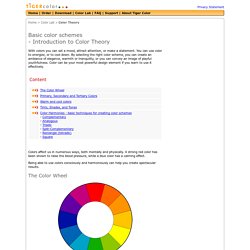 Basic color schemes: Color Theory Introduction