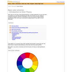 Basic color schemes: Color Theory Introduction