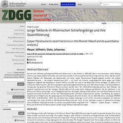 Junge Tektonik im Rheinischen Schiefergebirge und ... - Zeitschrift der Deutschen Geologischen Gesellschaft Band 149 Heft 3 — Schweizerbart science publishers