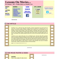 Schindler's List: Lessons On Movies.com: ESL Lessons