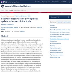 JOURNAL OF BIOMEDICAL SCIENCE 22/01/20 Schistosomiasis vaccine development: update on human clinical trials