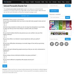 Schizoid Personality Disorder Test