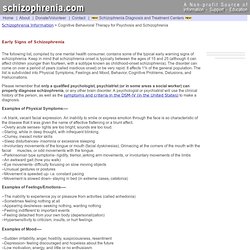 Schizophrenia symptoms, possible early warning signs