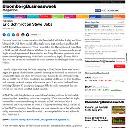 Eric Schmidt on Steve Jobs