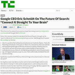 Google CEO Eric Schmidt On The Future Of Search: “Connect It Str