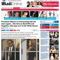 Obama schmoozing again, this time with Brad Pitt and Angelina Jolie