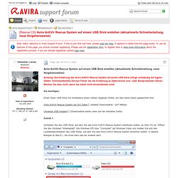 [Rescue CD] Avira AntiVir Rescue System auf einem USB Stick erstellen (aktualisierte Schnellanleitung, neue Vorgehensweise) - Tipps und Tricks