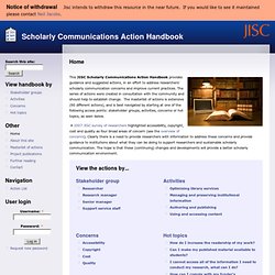 JISC Scholarly Communications Action Handbook