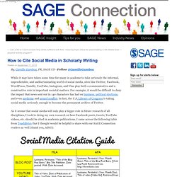 How to Cite Social Media in Scholarly Writing