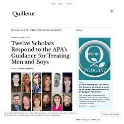 Twelve Scholars Respond to the APA’s Guidance for Treating Men and Boys