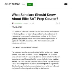 What Scholars Should Know About Elite SAT Prep Course?