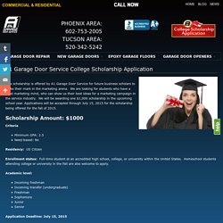 College Scholarship Application - A1 Garage Door Marketing