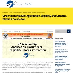UP Scholarship 2019: Application, Eligibility, Documents, Status & Correction