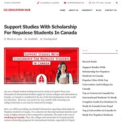 Support Studies With Scholarship For Nepalese Students In Canada