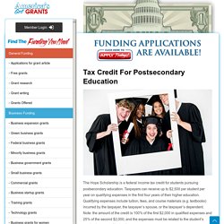Scholarship Provides Tax Credit for Postsecondary Education
