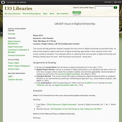 LIB607: Issues in Digital Scholarship