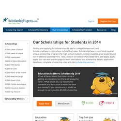 Apply for Scholarships Awarded by ScholarshipExperts.com