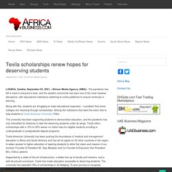 Texila scholarships renew hopes for deserving students – AfricaBusiness.com