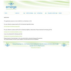 emerge scholarships - Application
