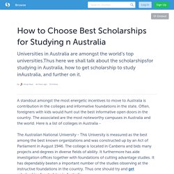 How to Choose Best Scholarships for Studying n Australia