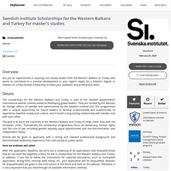 Swedish Institute Scholarships for the Western Balkans and Turkey for master’s studies - HeySuccess