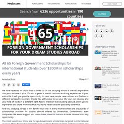 All 65 Foreign Government Scholarships for international students (over $200M in scholarships every year) - HeySuccess