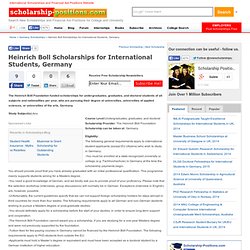 Heinrich Boll Scholarships for International Students, Germany