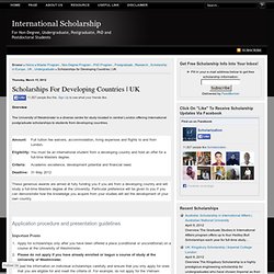 Scholarships for Developing Countries
