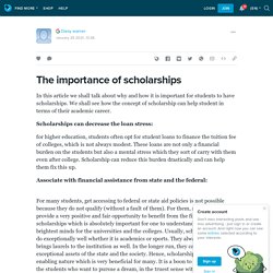 The importance of scholarships