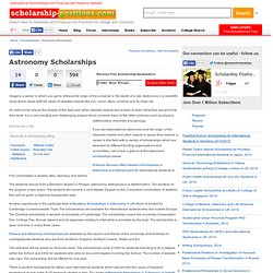 Astronomy Scholarships : 2013 2014 Scholarships & Financial Aid for Undergraduate, Masters, PhD Postdoctoral Students