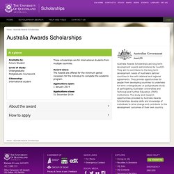Australia Awards Scholarships - Scholarships - The University of Queensland, Australia