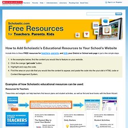 s free educational resources for School Websites