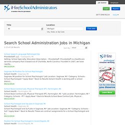 School Administration Jobs in Michigan on iHireSchoolAdministrators.com