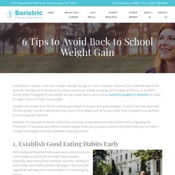6 Tips to Avoid Back to School Weight Gain