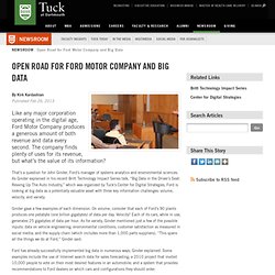 Open Road for Ford Motor Company and Big Data