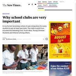 Why school clubs are very important