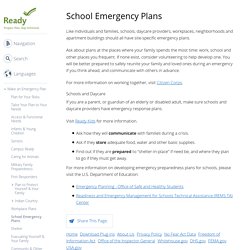 School Emergency Plans