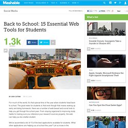 Back to School: 15 Essential Web Tools for Students