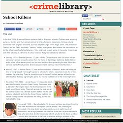 School Killers — The List
