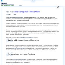 How does School Management software work