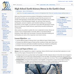 High School Earth Science/Stress in the Earth's Crust