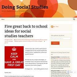 Five great back to school ideas for social studies teachers