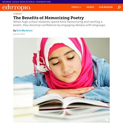 Why High School Students Should Memorize and Recite Poetry