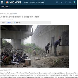 A free school under a bridge in India