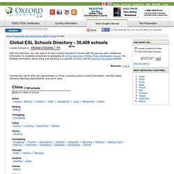 China ESL Schools Directory