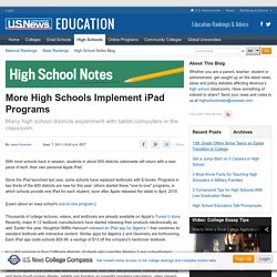 More High Schools Implement iPad Programs - High School Notes