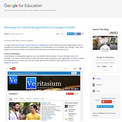 More ways for schools & organizations to manage YouTube