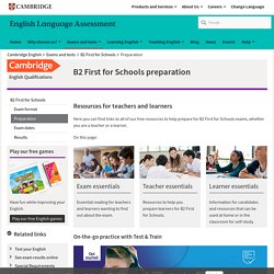 B2 First for Schools preparation