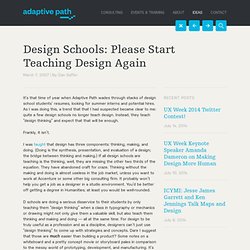 Design Schools: Please Start Teaching Design Again